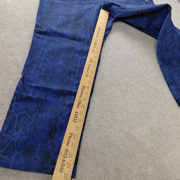 Lane Bryant Size 22 Skinny Jeans Snake Print Purple Black Stretch Pants 42x29.5 - Picture 11 of 12